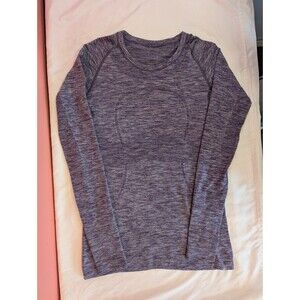 Women's Lululemon Swiftly Tech Long Sleeve Shirt Heathered Black Cherry Size 8